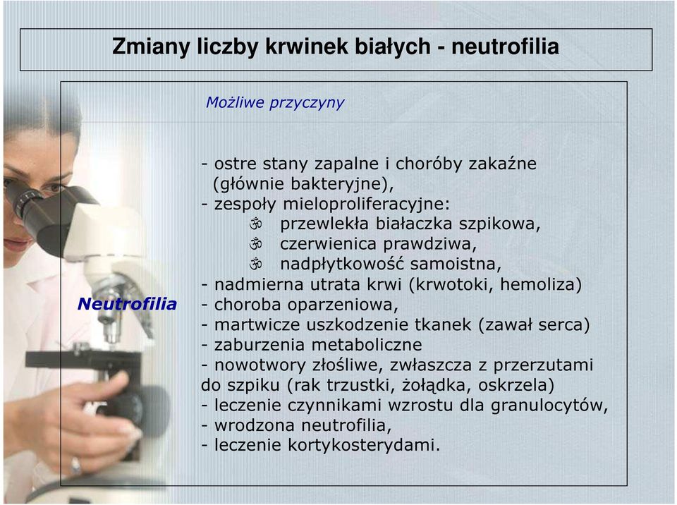 hemoliza) - choroba oparzeniowa, - martwicze uszkodzenie tkanek (zawał serca) - zaburzenia metaboliczne - nowotwory złośliwe, zwłaszcza z