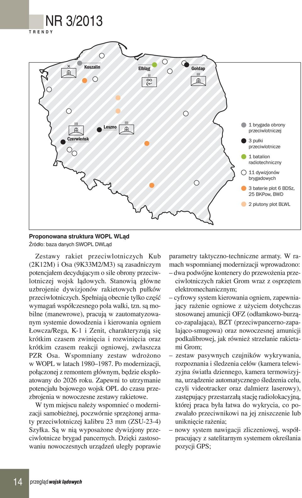 sile obrony przeciwlotniczej wojsk lądowych. Stanowią główne uzbrojenie dywizjonów rakietowych pułków przeciwlotniczych. Spełniają obecnie tylko część wymagań współczesnego pola walki, tzn.