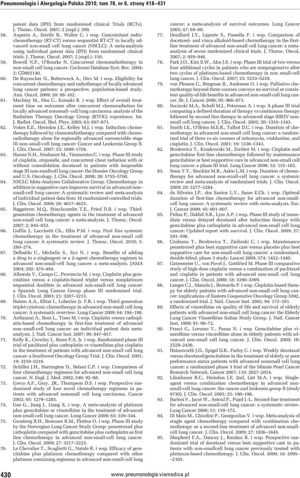 Concomitant radiochemotherapy (RT-CT) versus sequential RT-CT in locally advanced non-small cell lung cancer (NSCLC): A meta-analysis using individual patent data (IPD) from randomised clinical