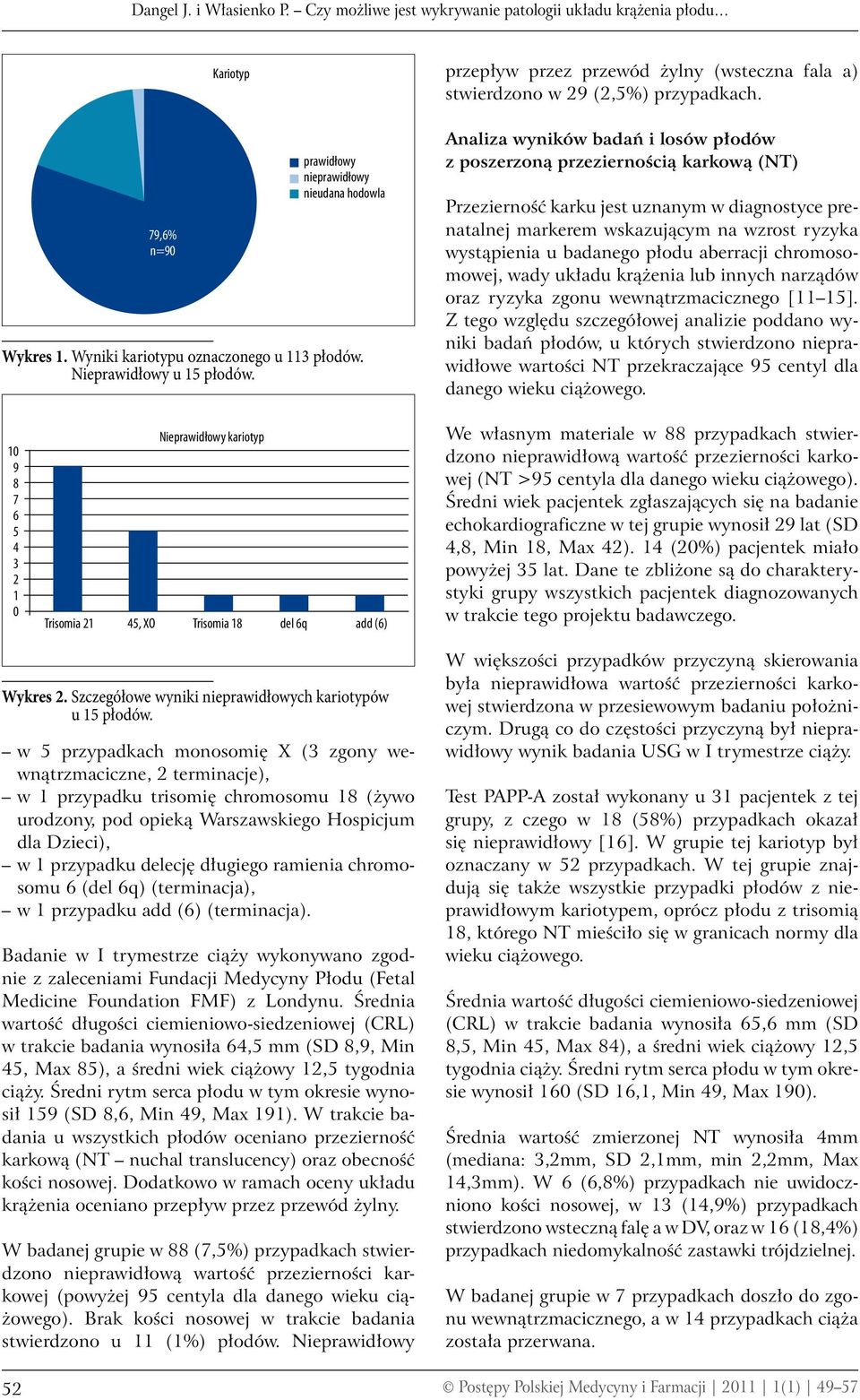 Analiza wyników badań i losów płodów z poszerzoną przeziernością karkową (NT) Przezierność karku jest uznanym w diagnostyce prenatalnej markerem wskazującym na wzrost ryzyka wystąpienia u badanego