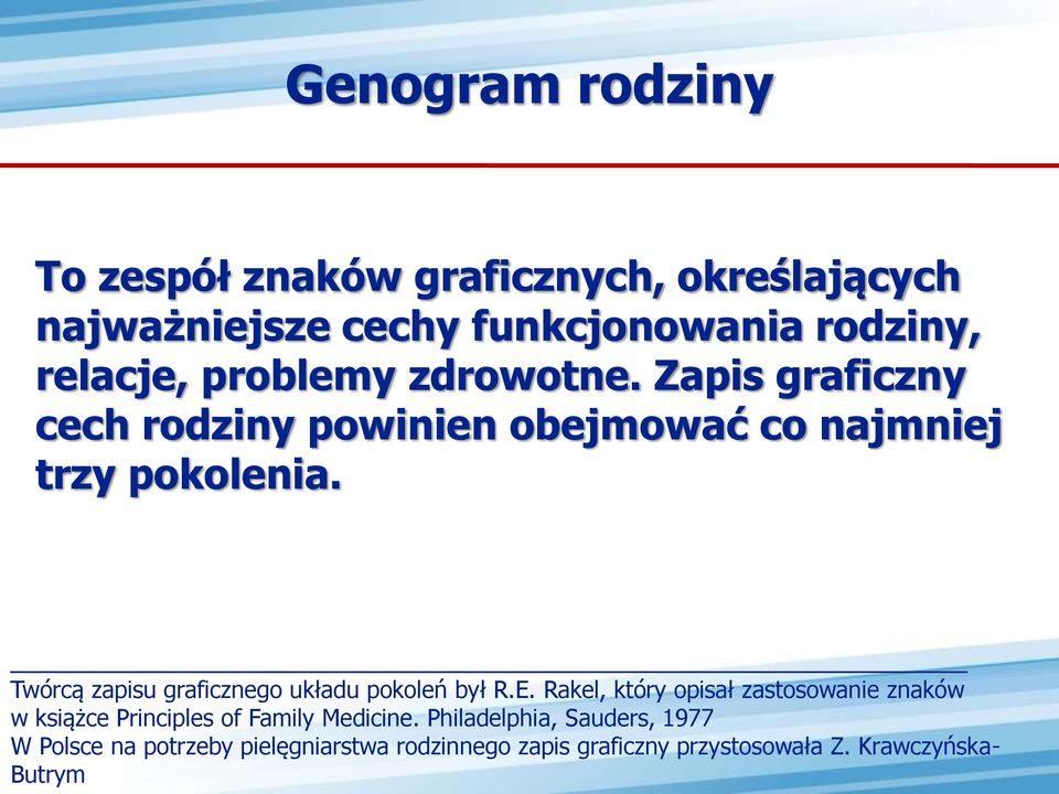 Twórcą zapisu graficznego układu pokoleń był R.E.