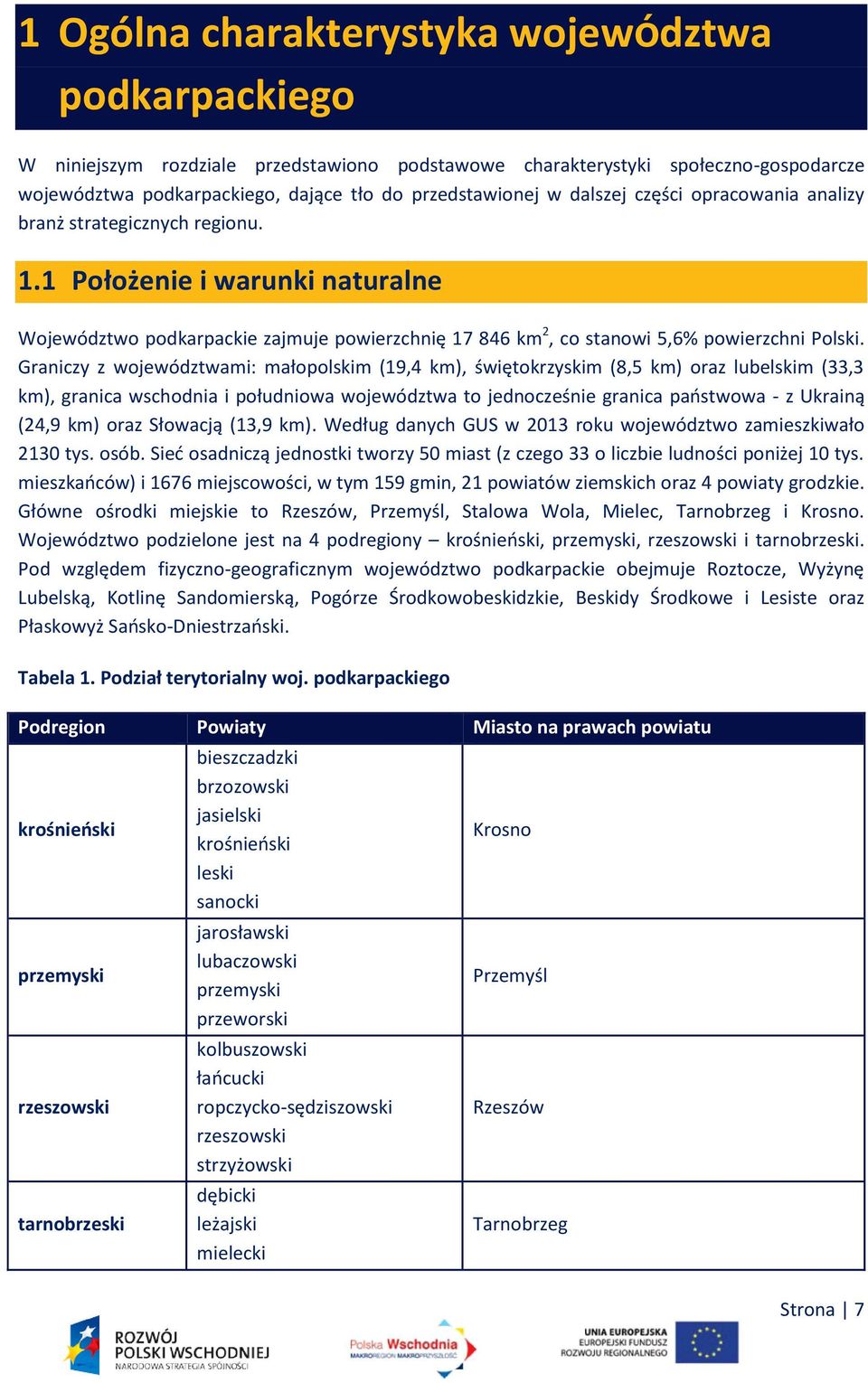 Graniczy z województwami: małopolskim (19,4 km), świętokrzyskim (8,5 km) oraz lubelskim (33,3 km), granica wschodnia i południowa województwa to jednocześnie granica państwowa - z Ukrainą (24,9 km)