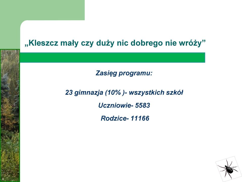 programu: 23 gimnazja (10% )-