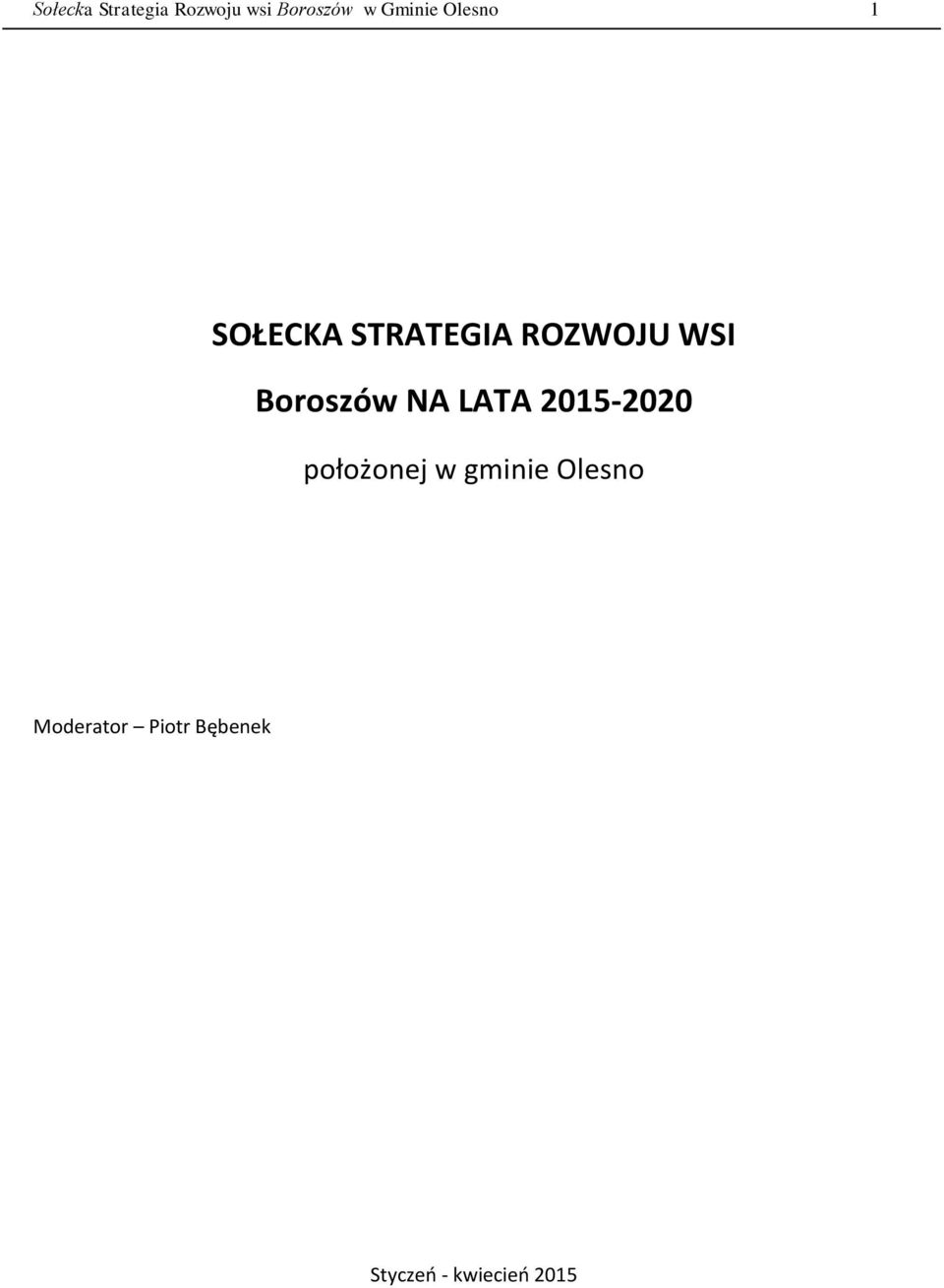 Boroszów NA LATA 2015-2020 położonej w gminie