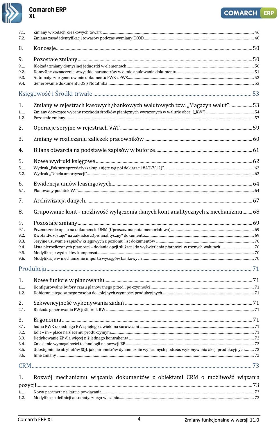 .. 53 Księgowość i Środki trwałe... 53 1. Zmiany w rejestrach kasowych/bankowych walutowych tzw. Magazyn walut... 53 1.1. 1.2.