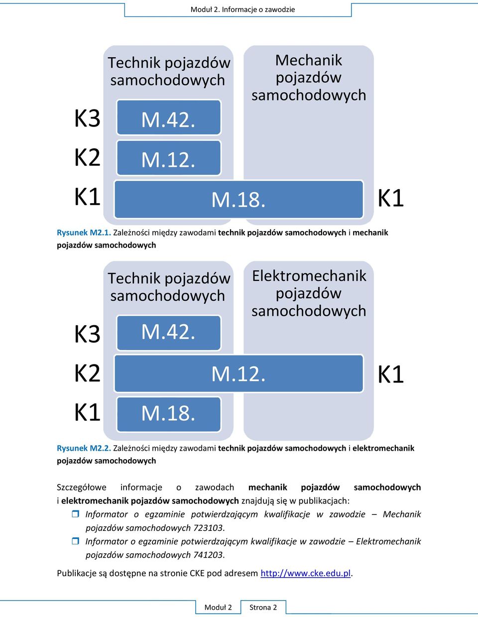 Szczegółowe informacje o zawodach mechanik pojazdów samochodowych i elektromechanik pojazdów samochodowych znajdują się w publikacjach: Informator o egzaminie potwierdzającym kwalifikacje w zawodzie