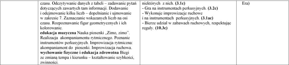 Poznanie instrumentów perkusyjnych. Improwizacja rytmiczna: akompaniament do piosenki. Improwizacja ruchowa.