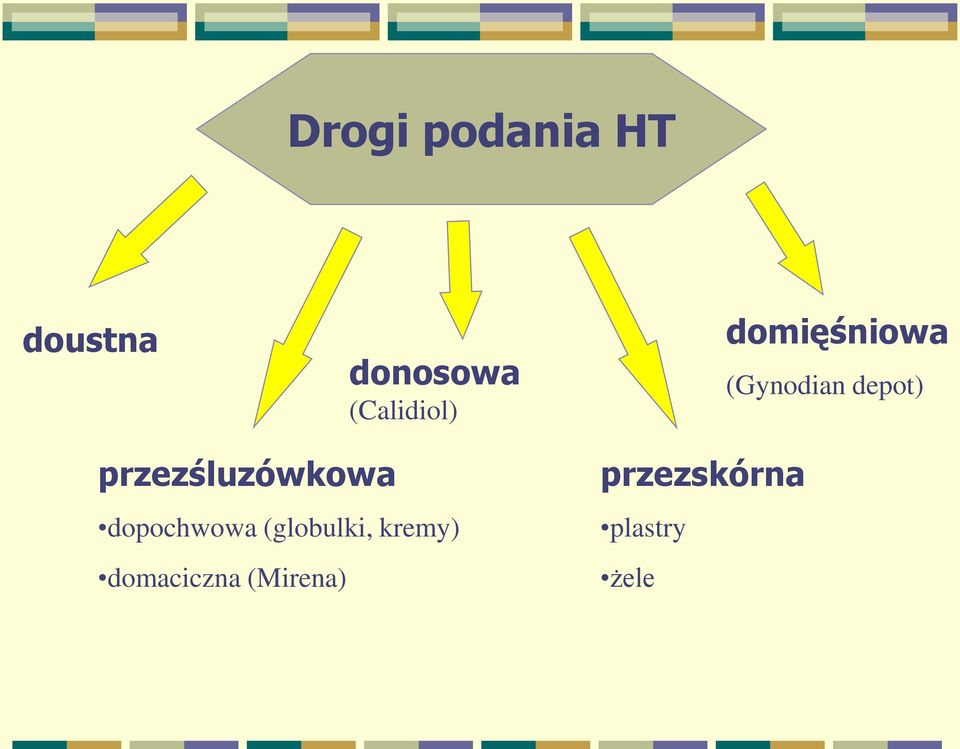 przezśluzówkowa dopochwowa (globulki,