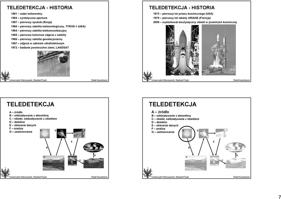 zdjęcia z satelity 1966 pierwszy satelita geostacjonarny 1967 zdjęcia w zakresie ultrafioletowym 1972 badanie powierzchni ziemi, LANDSAT TELEDETEKCJA TELEDETEKCJA A źródło A źródło B oddziaływanie z