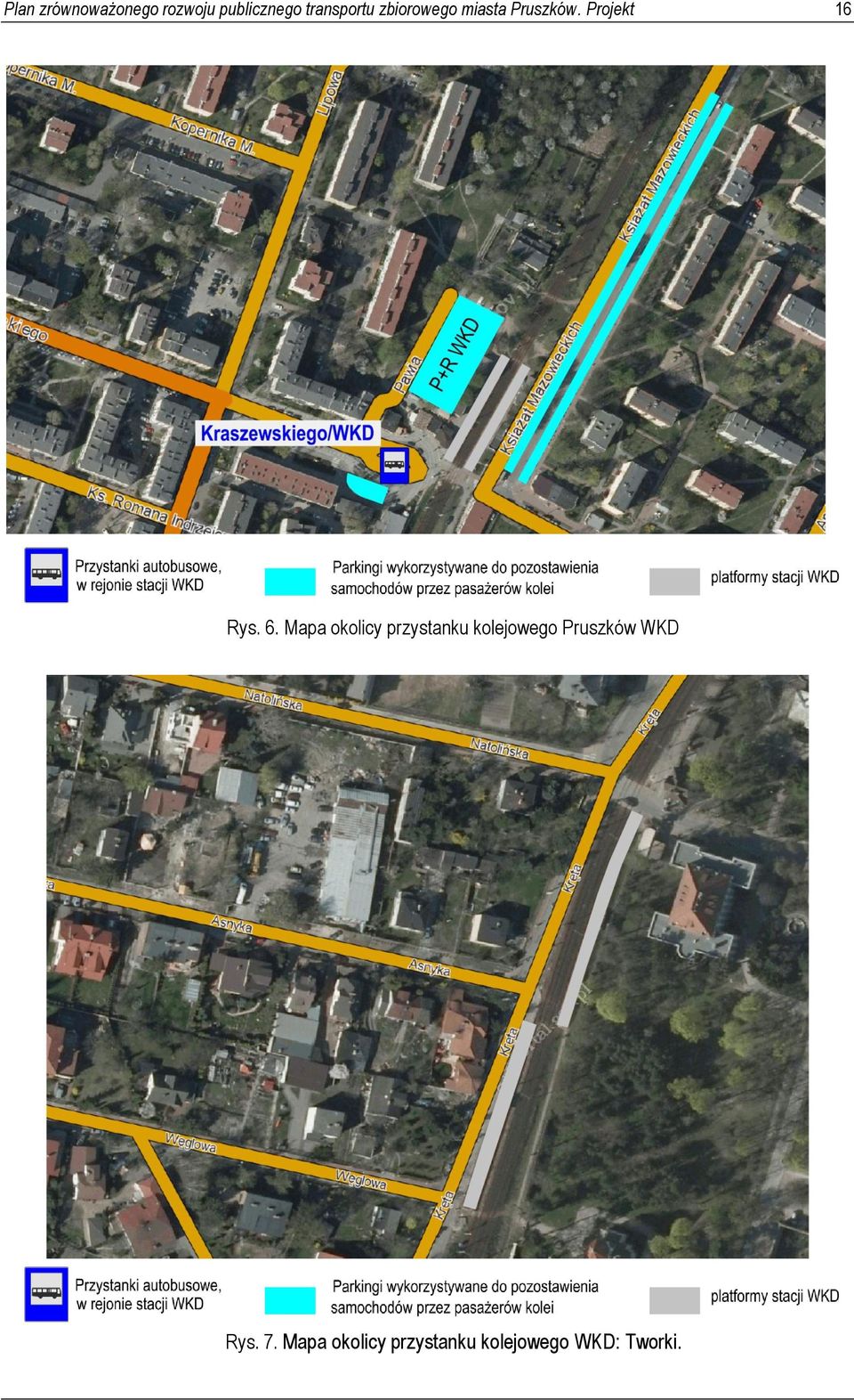 Mapa okolicy przystanku kolejowego Pruszków WKD