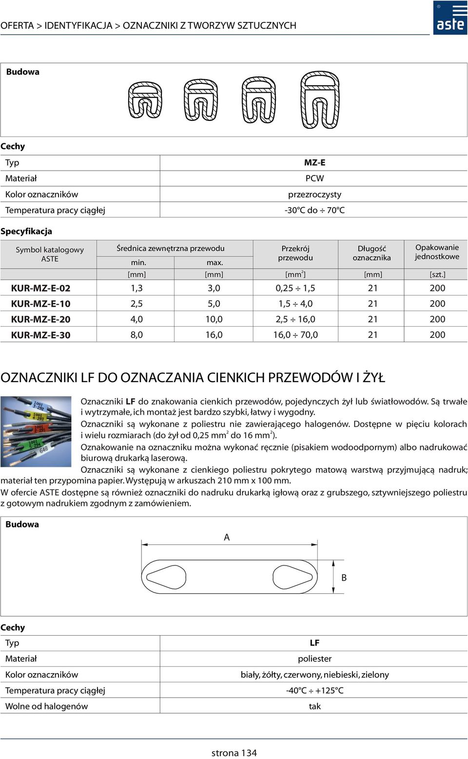 ] 00 00 00 00 OZNACZNIKI LF DO OZNACZANIA CIENKICH PRZEWODÓW I ŻYŁ Oznaczniki LF do znakowania cienkich przewodów, pojedynczych żył lub światłowodów.