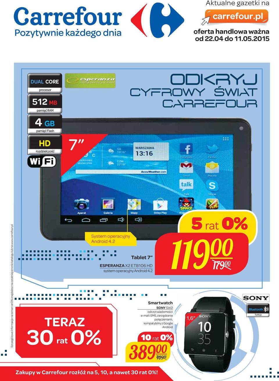 2 Tablet 7 ESPERANZA X2 ETB106 HD system operacyjny Android 4.