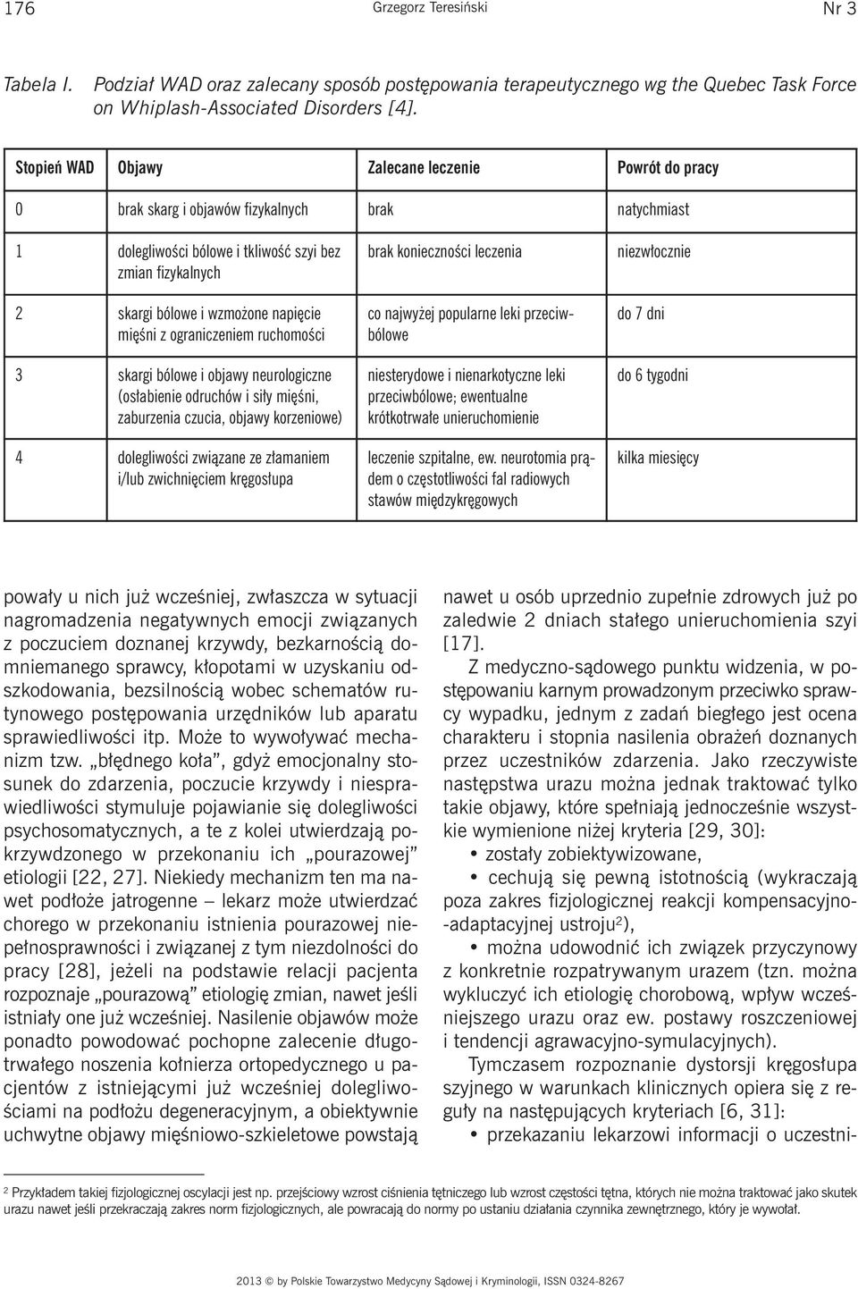 napięcie mięśni z ograniczeniem ruchomości 3 skargi bólowe i objawy neurologiczne (osłabienie odruchów i siły mięśni, zaburzenia czucia, objawy korzeniowe) 4 dolegliwości związane ze złamaniem i/lub