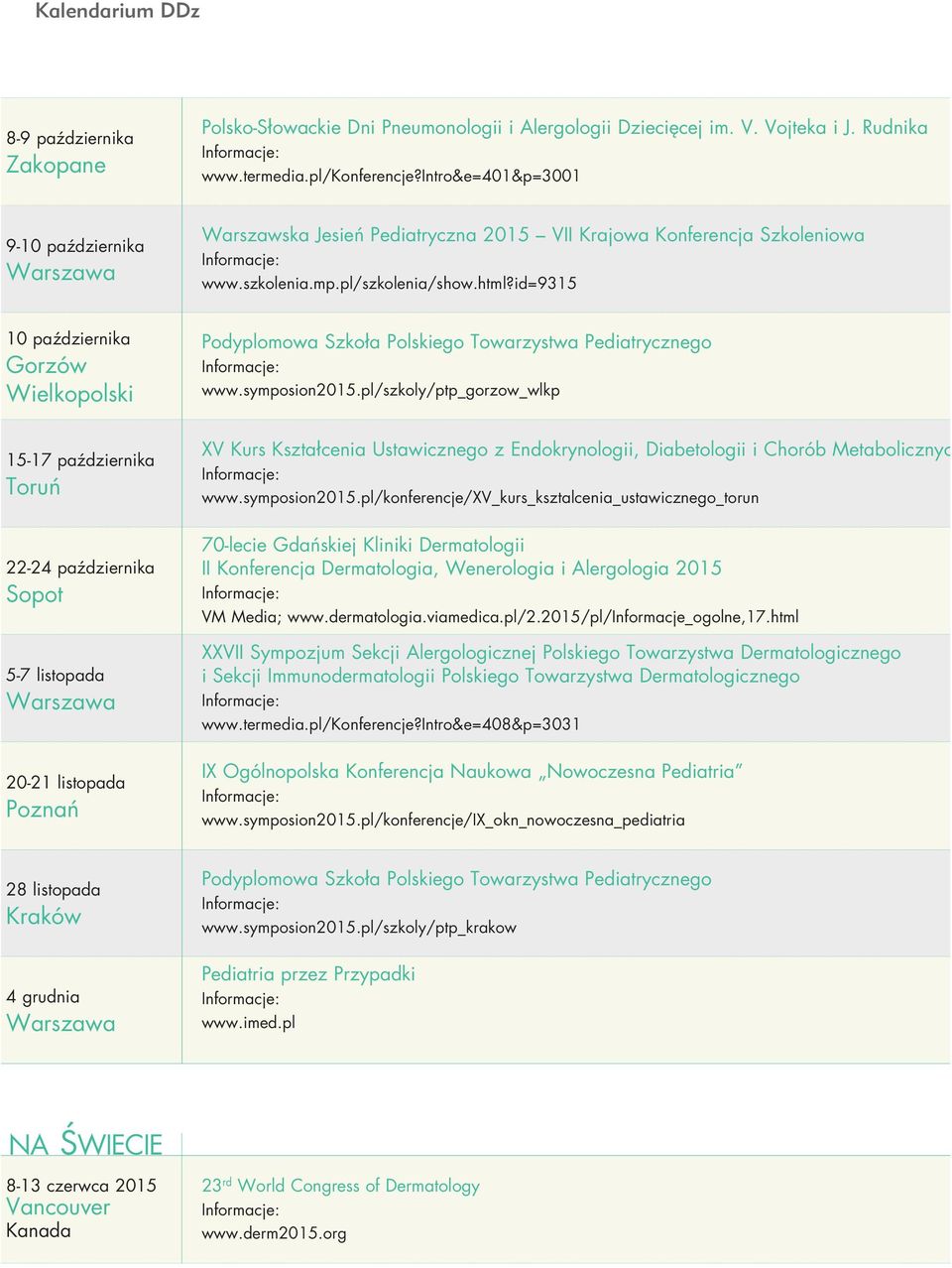 id=9315 10 paêdziernika Gorzów Wielkopolski Podyplomowa Szko a Polskiego Towarzystwa Pediatrycznego www.symposion2015.