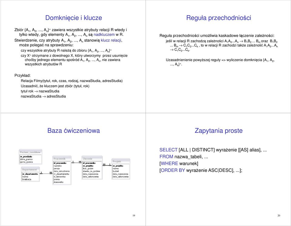 .., A n } + czy X + otrzymane z dowolnego X, który utworzymy przez usunięcie choćby jednego elementu spośród A 1, A 2,.