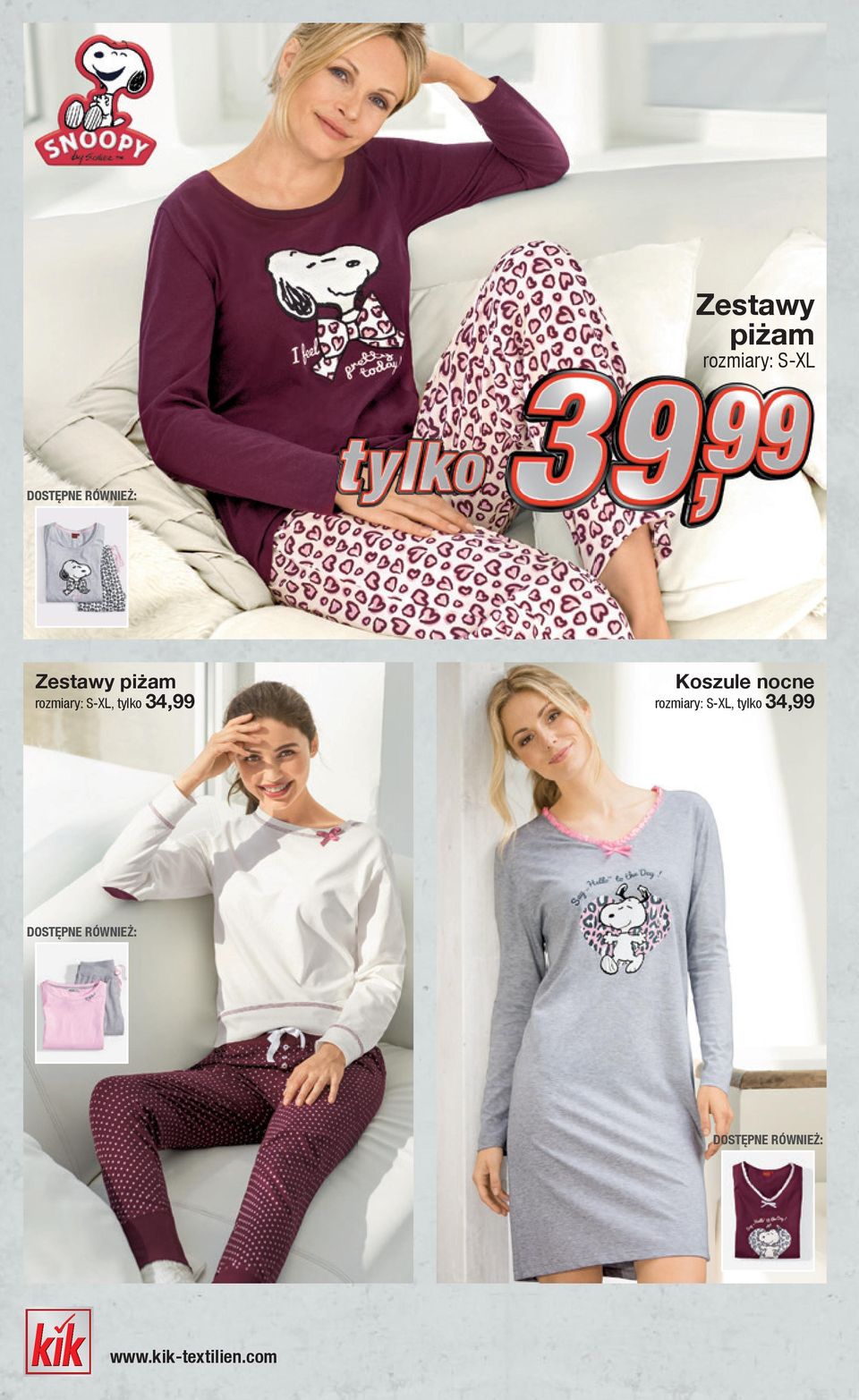 Koszule nocne rozmiary: S-XL, tylko 34,99