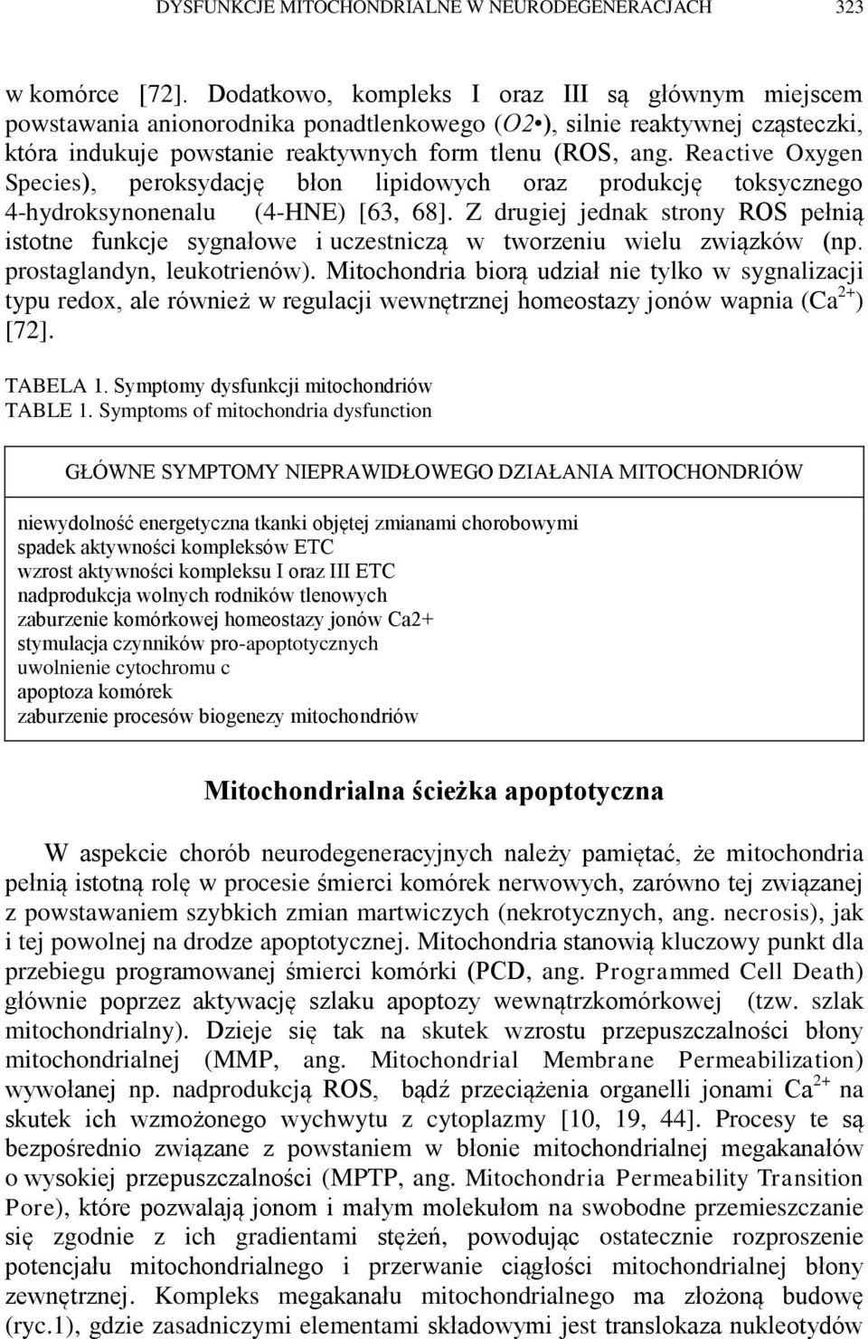 Reactive Oxygen Species), peroksydację błon lipidowych oraz produkcję toksycznego 4-hydroksynonenalu (4-HNE) [63, 68].