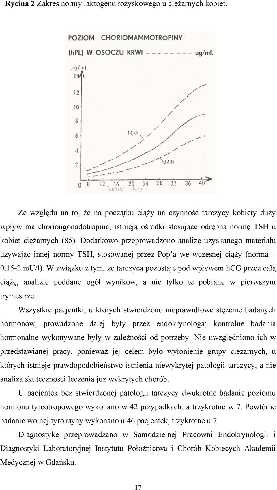 Dodatkowo przeprowadzono analizę uzyskanego materiału używając innej normy TSH, stosowanej przez Pop a we wczesnej ciąży (norma 0,15-2 mu/l).