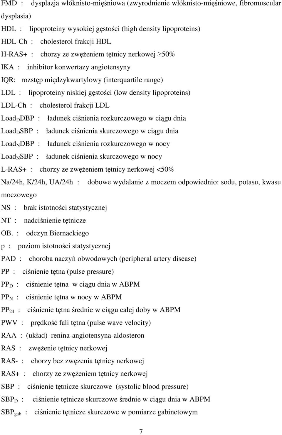 lipoproteins) LDL-Ch : cholesterol frakcji LDL Load D DBP : ładunek ciśnienia rozkurczowego w ciągu dnia Load D SBP : ładunek ciśnienia skurczowego w ciągu dnia Load N DBP : ładunek ciśnienia