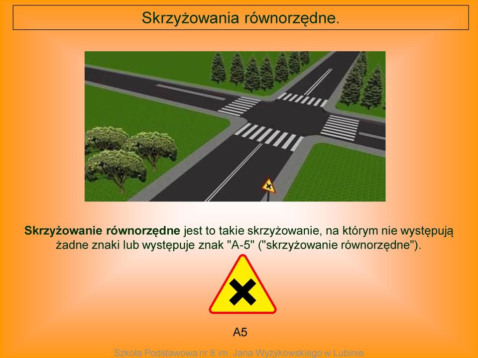 skrzyżowanie, na którym nie występują