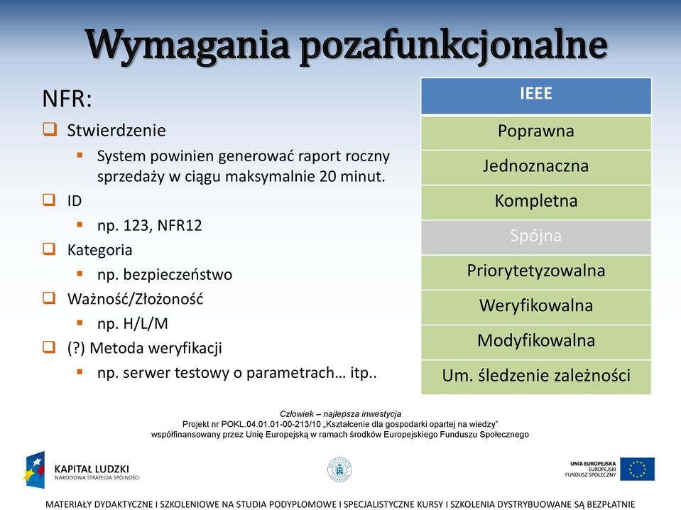 serwer testowy o parametrach itp.