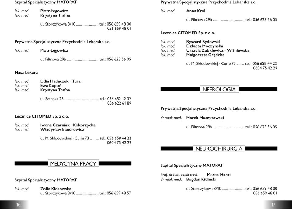 Władysław Bandrowicz ul. M. Skłodowskiej - Curie 73... tel.