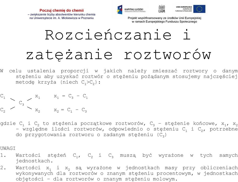 odpowiednio o stężeniu C 1 i C 2,