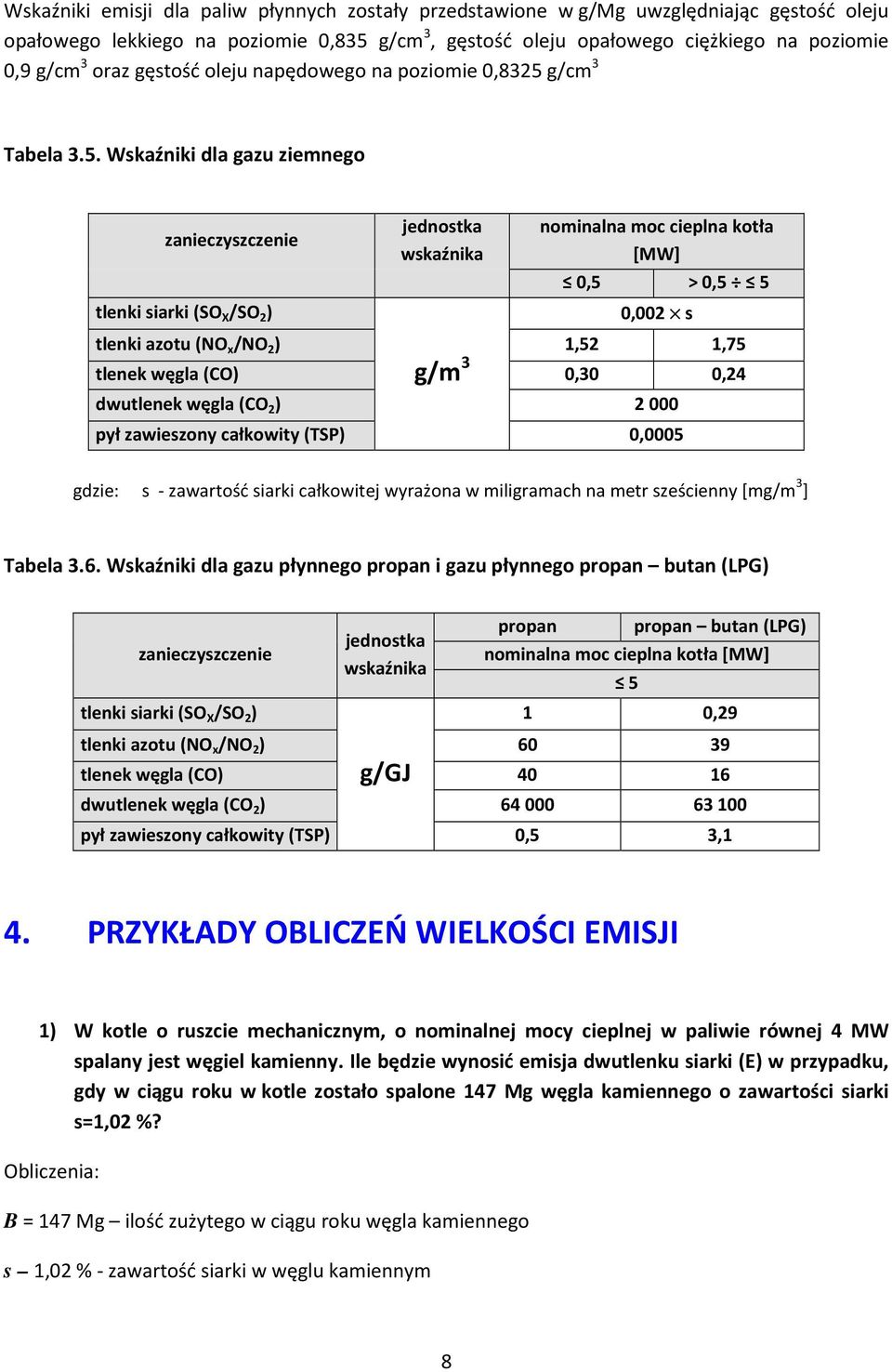g/cm 3 Tabela 3.5.