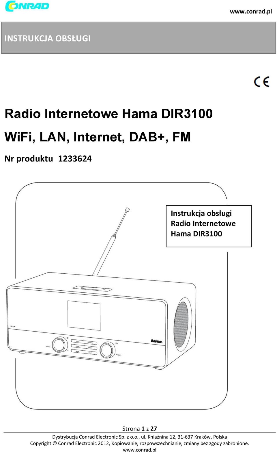 FM Nr produktu 1233624 Instrukcja