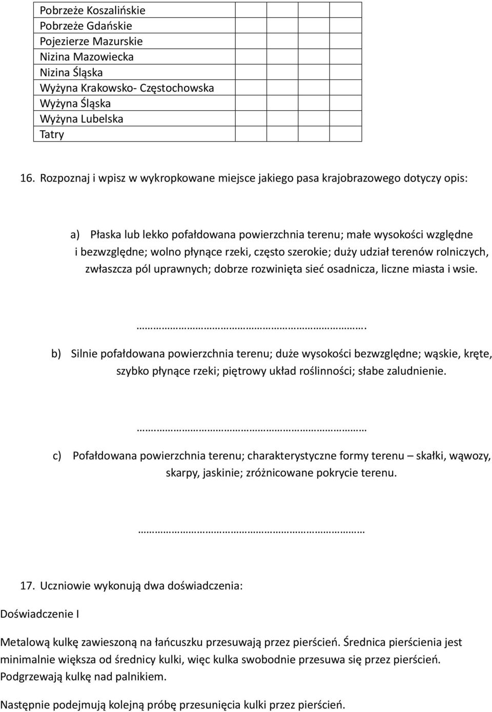 często szerokie; duży udział terenów rolniczych, zwłaszcza pól uprawnych; dobrze rozwinięta sieć osadnicza, liczne miasta i wsie.