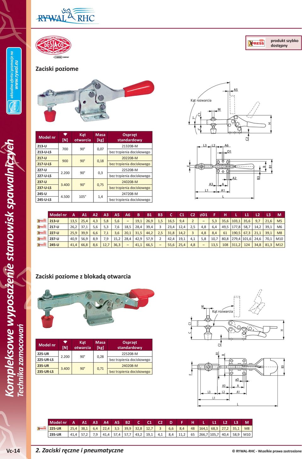 240208-M bez trzpienia dociskowego 247208-M bez trzpienia dociskowego A A1 A2 A3 A5 A6 B B1 B3 C C1 C2 D1 F L2 L3 M 213-U 13,5 25,4 4,3 5,8 5,6 19,1 26,9 1,5 16,5 9,4 2 5,3 35,6 103,1 35,6 9,7 21,6