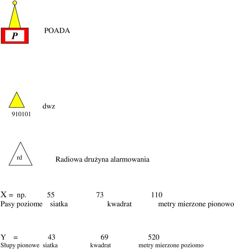 55 73 110 Pasy poziome siatka kwadrat metry