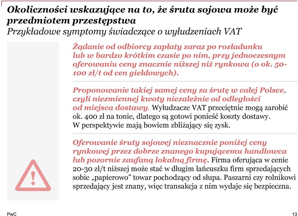 Proponowanie takiej samej ceny za śrutę w całej Polsce, czyli niezmiennej kwoty niezależnie od odległości od miejsca dostawy. Wyłudzacze VAT przeciętnie mogą zarobić ok.