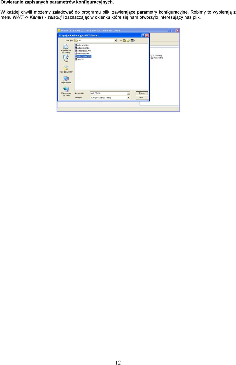 parametry konfiguracyjne.