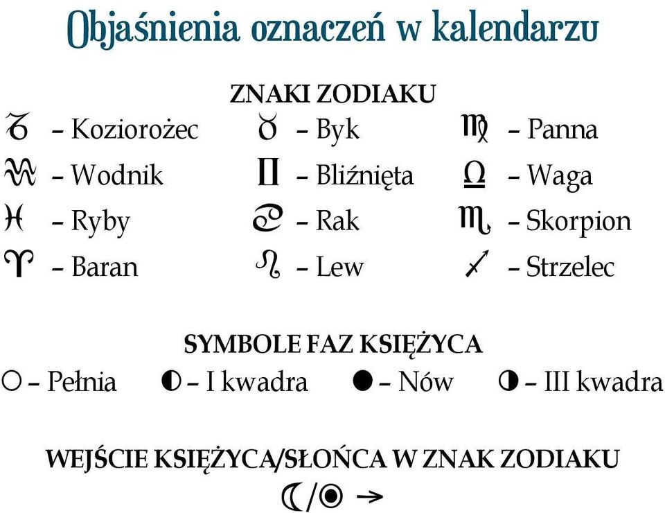 A Baran E Lew I Strzelec Symbole faz Księżyca X Pełnia ` I