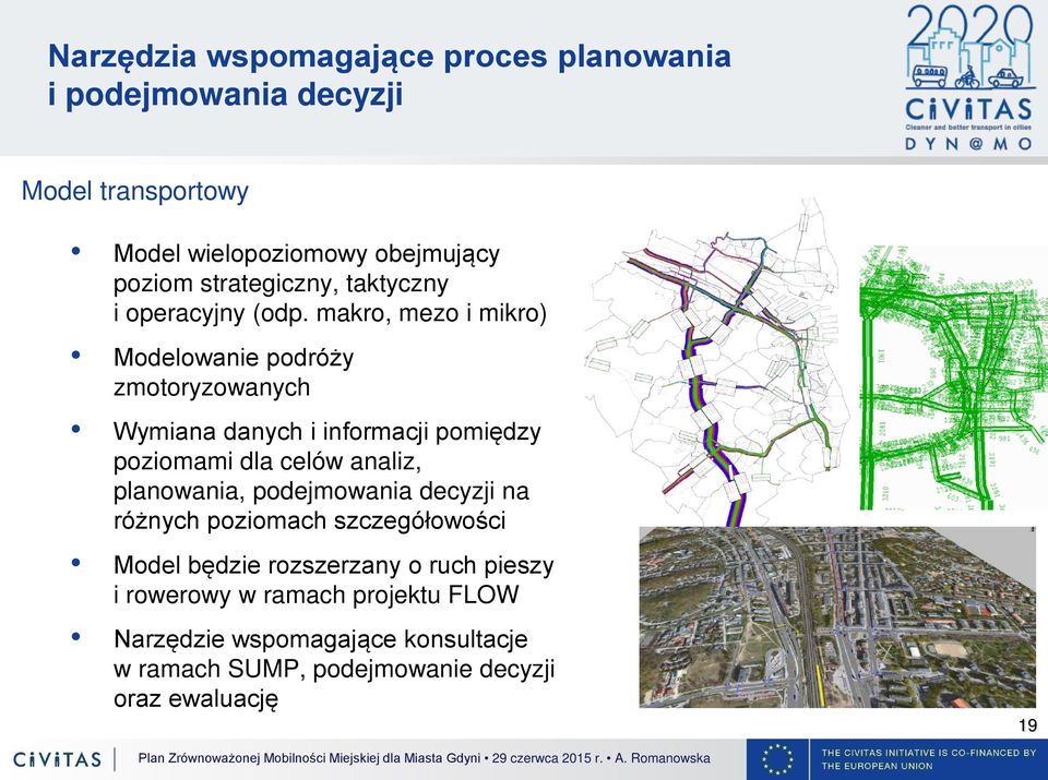 makro, mezo i mikro) Modelowanie podróży zmotoryzowanych Wymiana danych i informacji pomiędzy poziomami dla celów analiz,