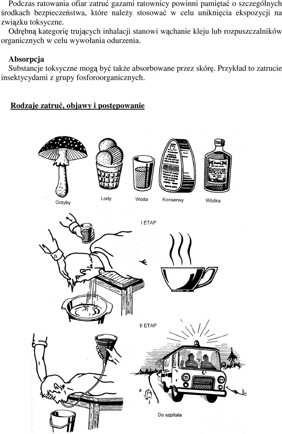 Odrębną kategorię trujących inhalacji stanowi wąchanie kleju lub rozpuszczalników organicznych w celu wywołania