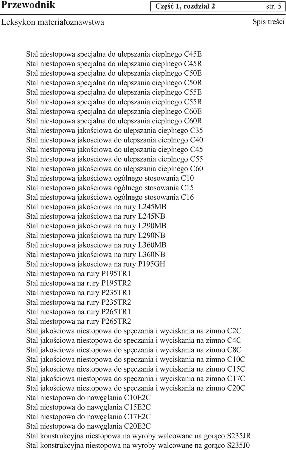 ulepszania cieplnego C50R Stal niestopowa specjalna do ulepszania cieplnego C55E Stal niestopowa specjalna do ulepszania cieplnego C55R Stal niestopowa specjalna do ulepszania cieplnego C60E Stal