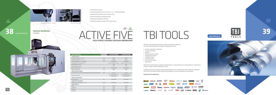 pl 39 High Speed 5-osiowe centrum obróbkowe TBI Tools to profesjonalny dostawca narzędzi do obróbki skrawaniem.