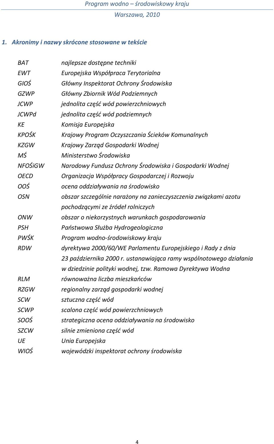 Krajowy Program Oczyszczania Ścieków Komunalnych Krajowy Zarząd Gospodarki Wodnej Ministerstwo Środowiska Narodowy Fundusz Ochrony Środowiska i Gospodarki Wodnej Organizacja Współpracy Gospodarczej i