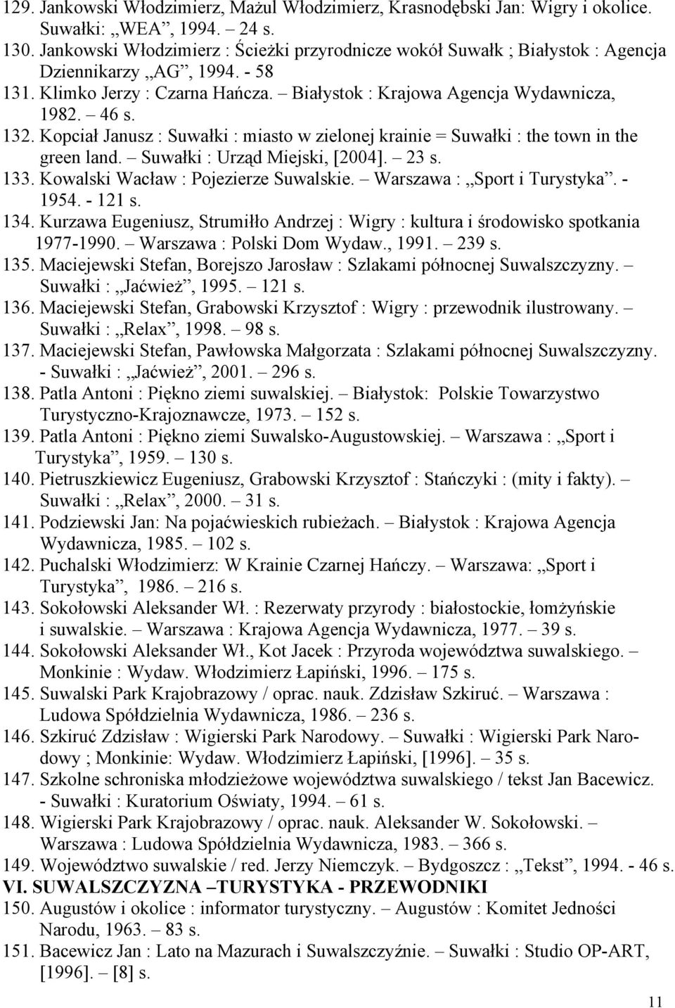 Kopciał Janusz : Suwałki : miasto w zielonej krainie = Suwałki : the town in the green land. Suwałki : Urząd Miejski, [2004]. 23 s. 133. Kowalski Wacław : Pojezierze Suwalskie.