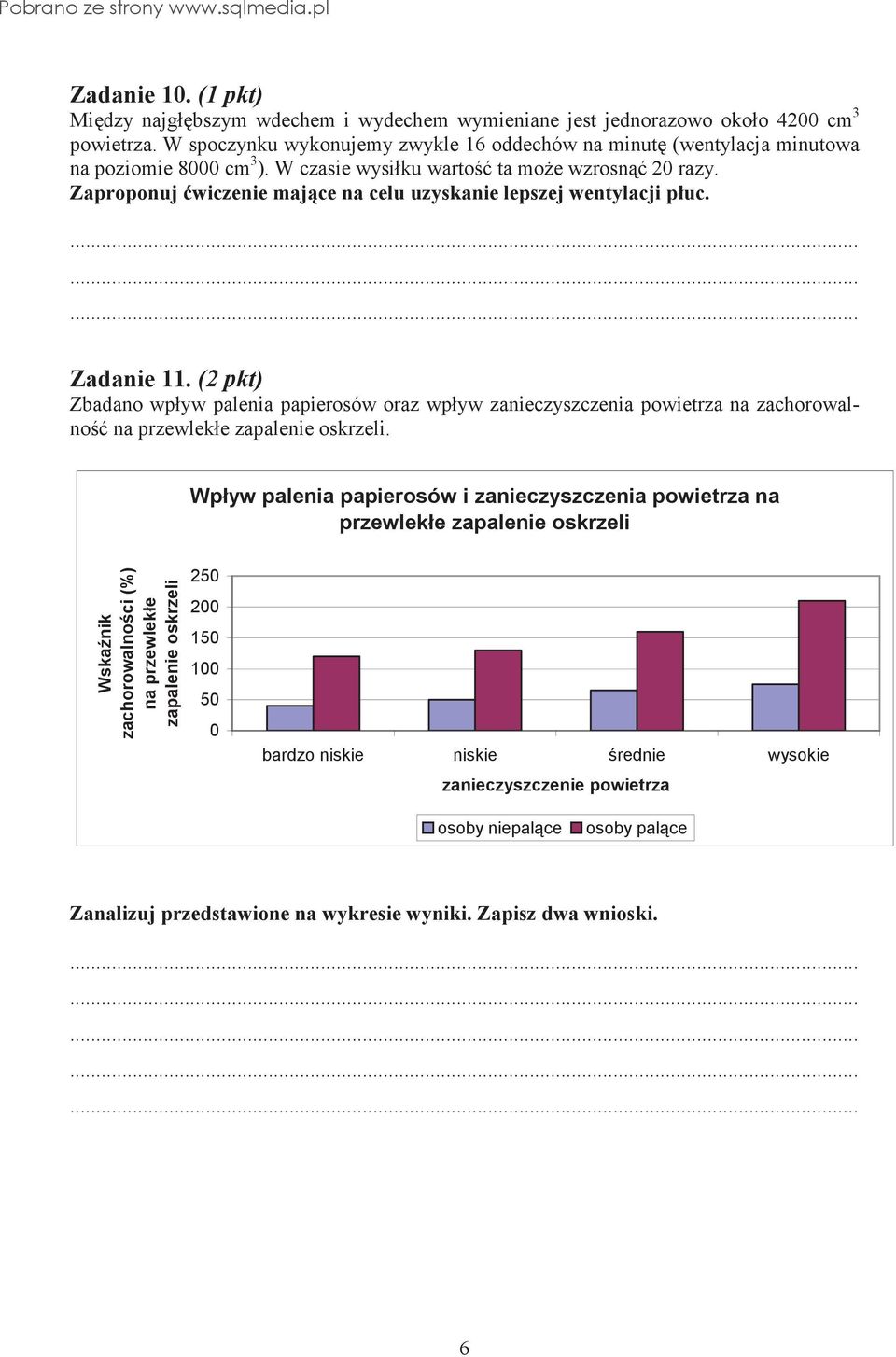 Zaproponuj wiczenie majce na celu uzyskanie lepszej wentylacji płuc. Zadanie 11.