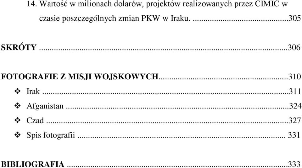 ...305 SKRÓTY...306 FOTOGRAFIE Z MISJI WOJSKOWYCH...310 Irak.