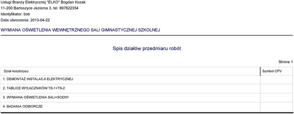 DEMONTAŻ INSTALACJI ELEKTRYCZNEJ 2.