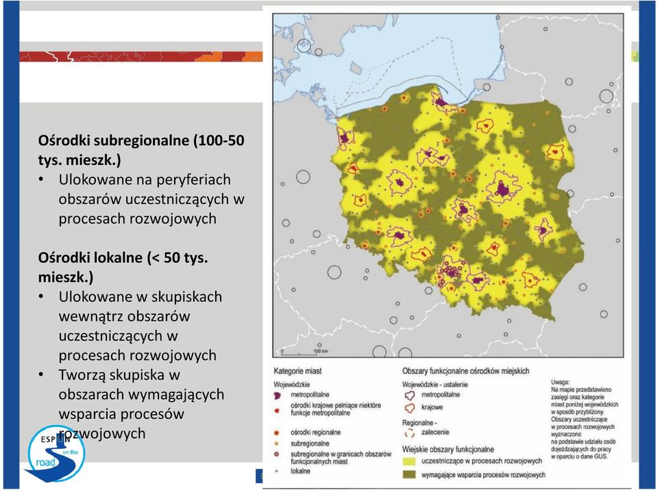 Ośrodki lokalne (< 50 tys. mieszk.