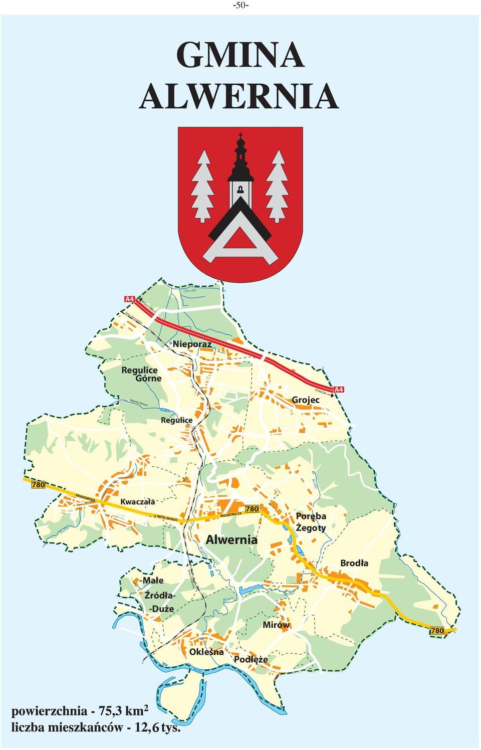 PATELSKIEGO MICKIEWICZA 780 Alwernia Poręba Żegoty Regulka Brodła linia