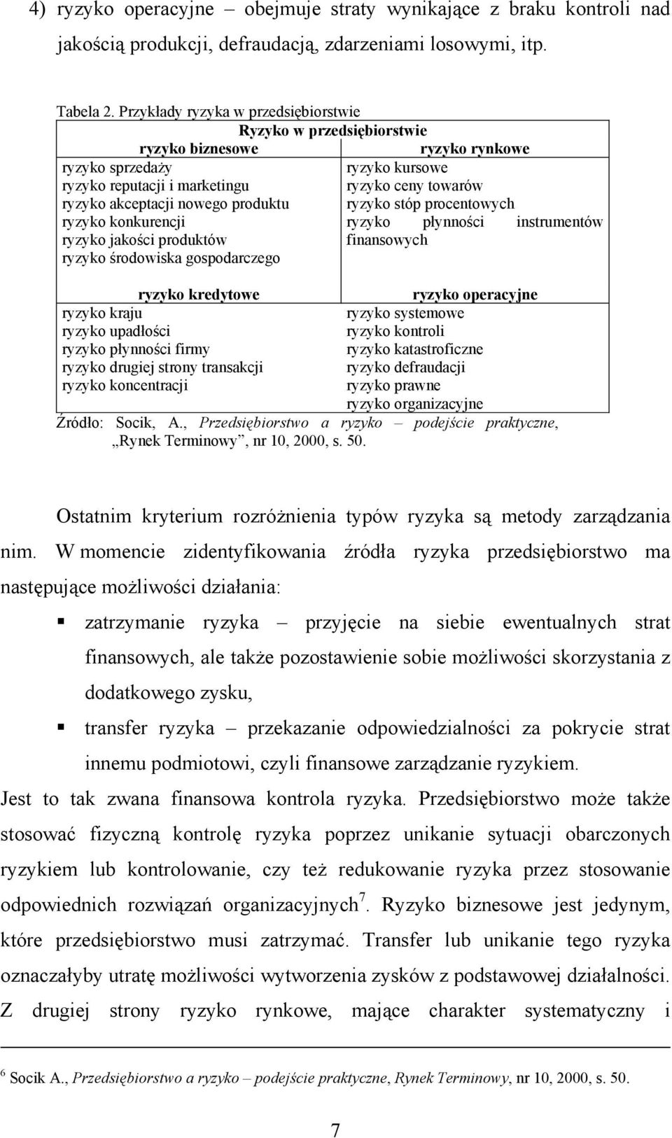 ceny towarów ryzyko stóp procentowych ryzyko konkurencji ryzyko płynności instrumentów ryzyko jakości produktów finansowych ryzyko środowiska gospodarczego ryzyko kredytowe ryzyko kraju ryzyko