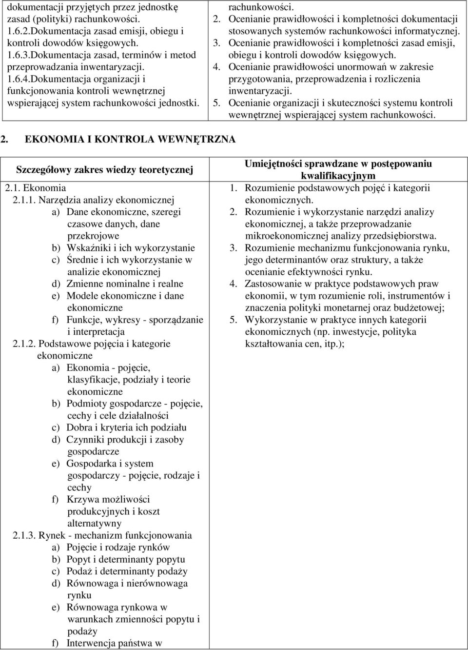 Ocenianie prawidłowości i kompletności dokumentacji stosowanych systemów rachunkowości informatycznej. 3. Ocenianie prawidłowości i kompletności zasad emisji, obiegu i kontroli dowodów księgowych. 4.