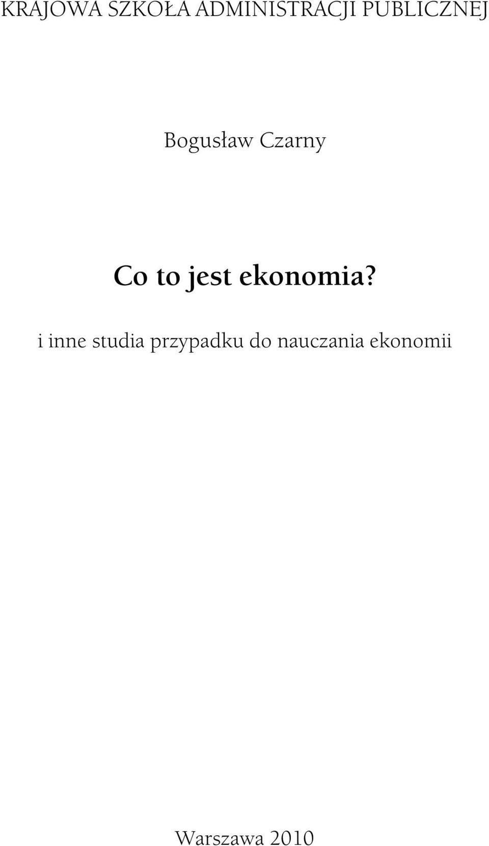 jest ekonomia?