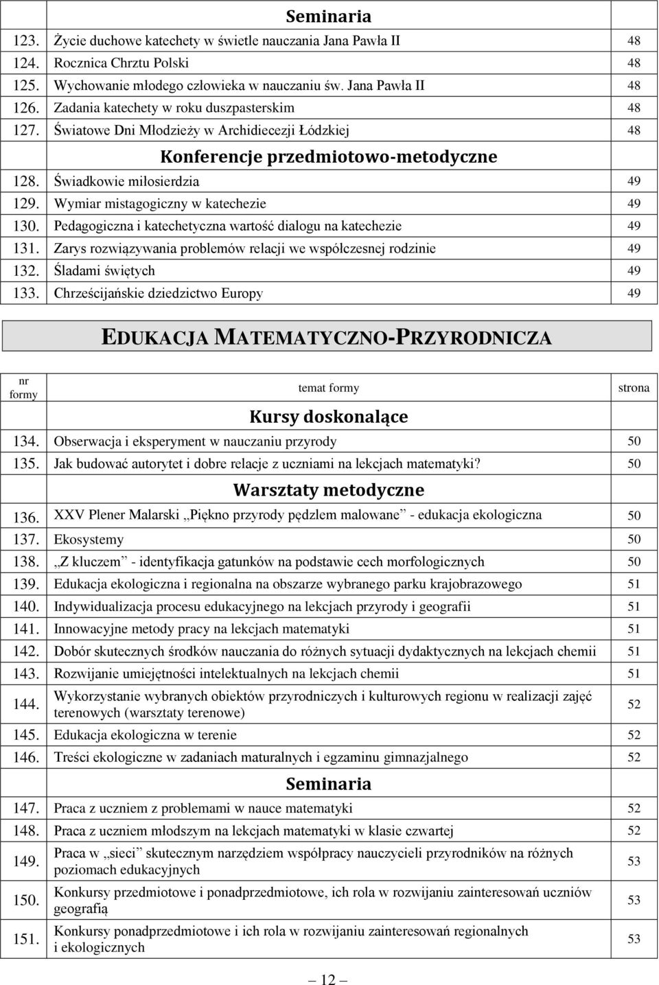 Wymiar mistagogiczny w katechezie 49 130. Pedagogiczna i katechetyczna wartość dialogu na katechezie 49 131. Zarys rozwiązywania problemów relacji we współczesnej rodzinie 49 132.